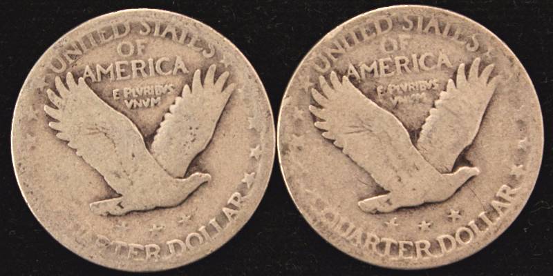 GROUP OF 2 STANDING LIBERTY SILVER QUARTERS 1925 & 1930
