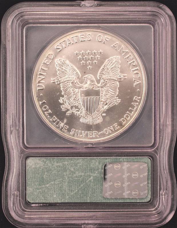 2000 AMERICAN SILVER EAGLE 1 TROY OZ. .999 FINE SILVER MS69 ICG CERTIFIED