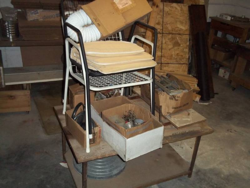 lot 58 image: Lawn Chairs, Dryer Vent, Table, misc hardware, etc