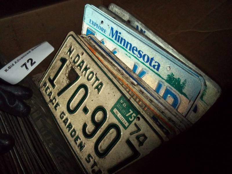 lot 72 image: Box of License Plates