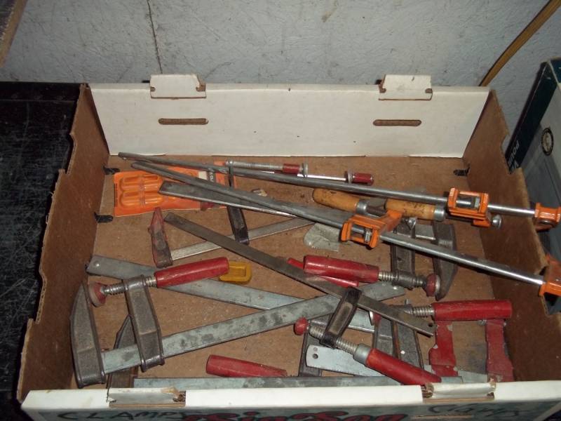 lot 97 image: Box of Assorted Bar clamps
