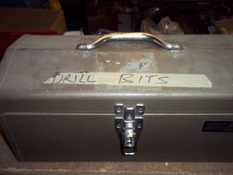 lot 150 image: Tool Box with large collection of drill bits