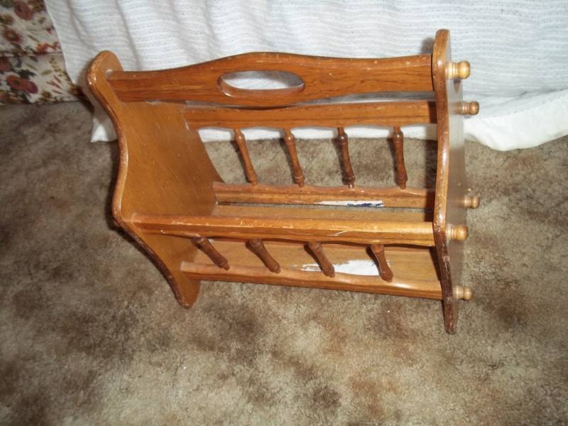 lot 321 image: Wood Magazine Rack