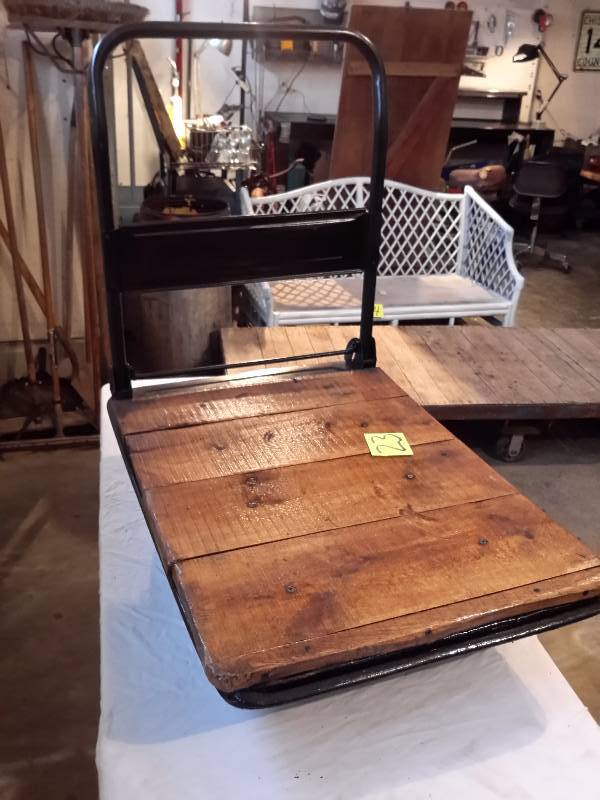lot 23 image: Low Wood Cart with handle.  Nice shape