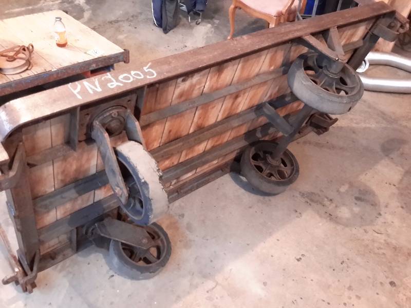 Antique railroad Cart Chisago City Estate Sale; Antique, Mid Mod