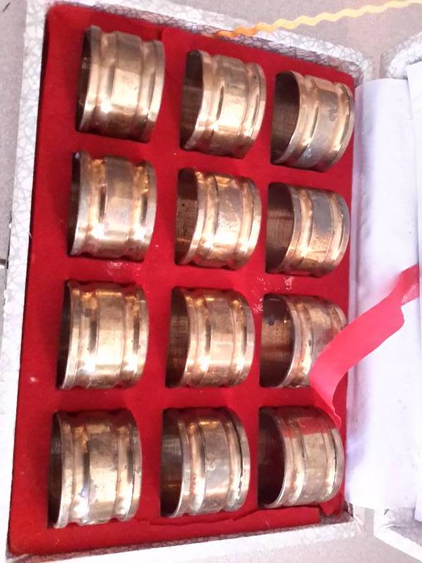 lot 41 image: Set of 12 Brass Napkin holders