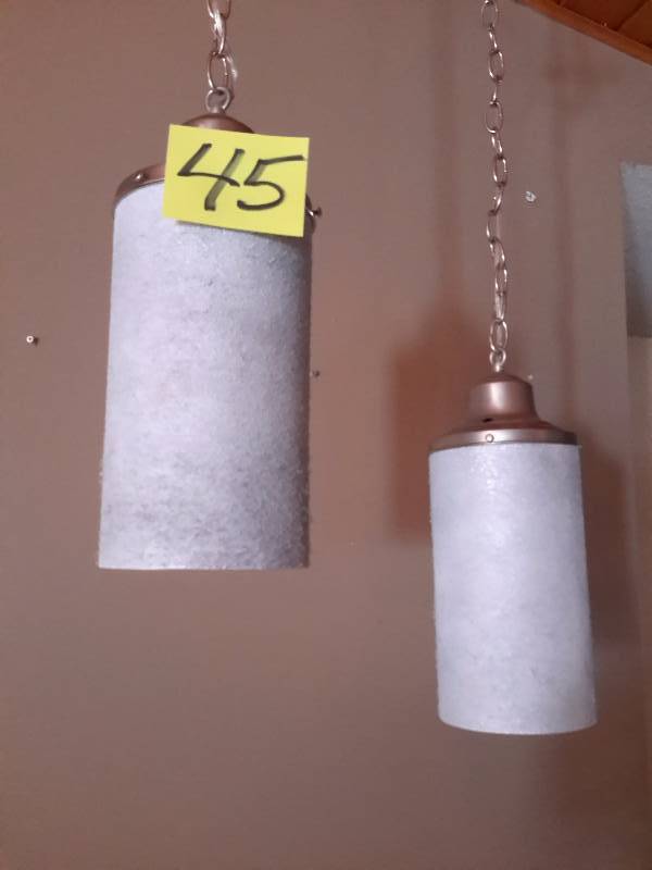 lot 45 image: Pair of Mid Century hanging light fixtures