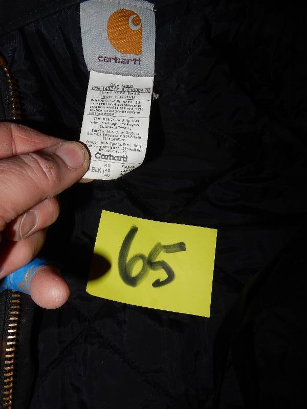 lot 65 image: 2 Mens winter coats.. 1 Carrhart 1 Frattalones theme.. Large Sizes