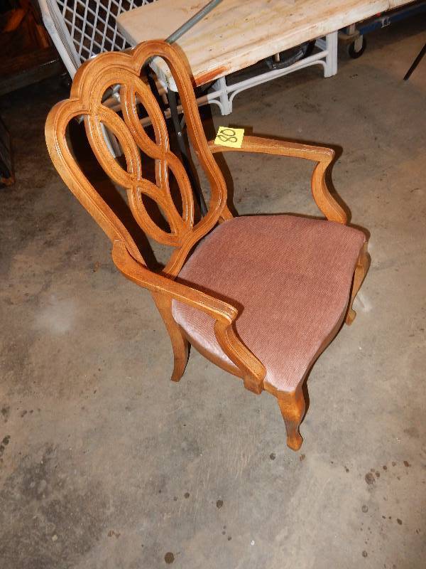 lot 80 image: Nice  Wood and upholstered Side chair