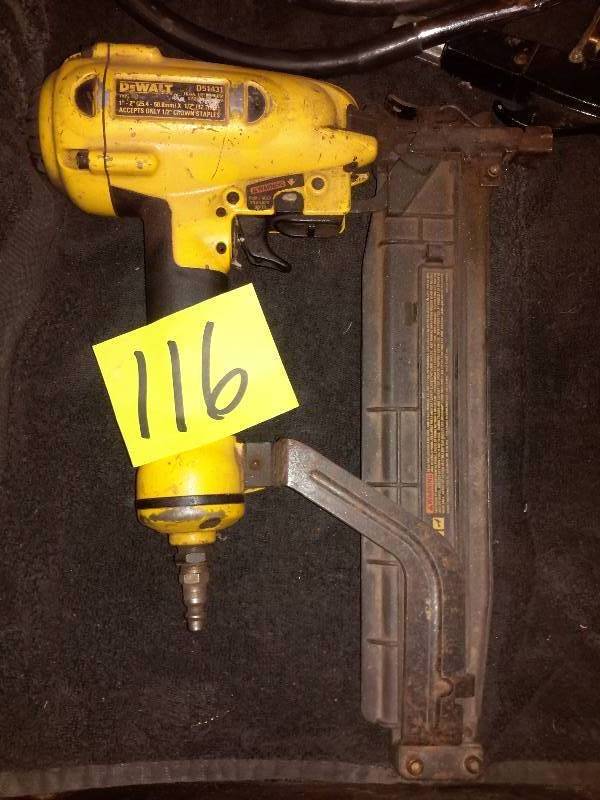 lot 116 image: DEWALT Pneumatic Nailer, Power Sprayer nozzel (Campbell Hausfeld).