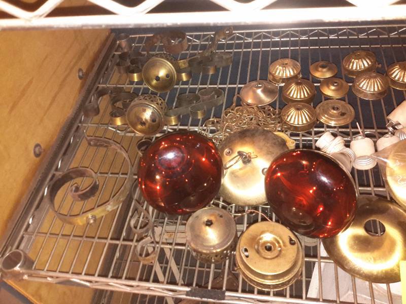 lot 100 image: Light fixture parts as pictured