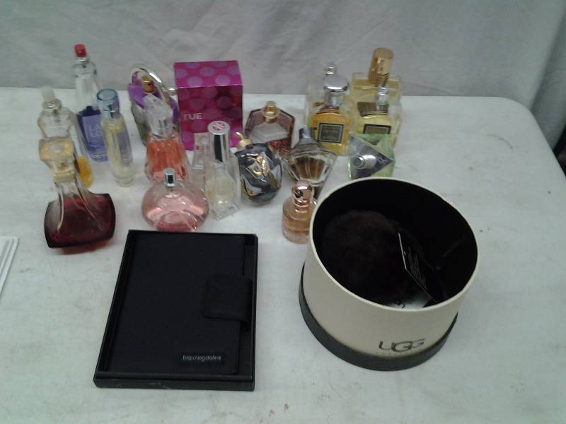Lot Of Perfumes & Cologne Partials, Photo Book, Ear Muffs