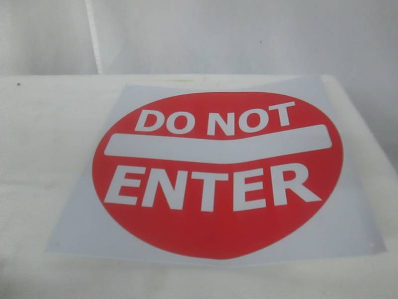 lot 78 image: Crystal Art Do Not Enter Wall Art