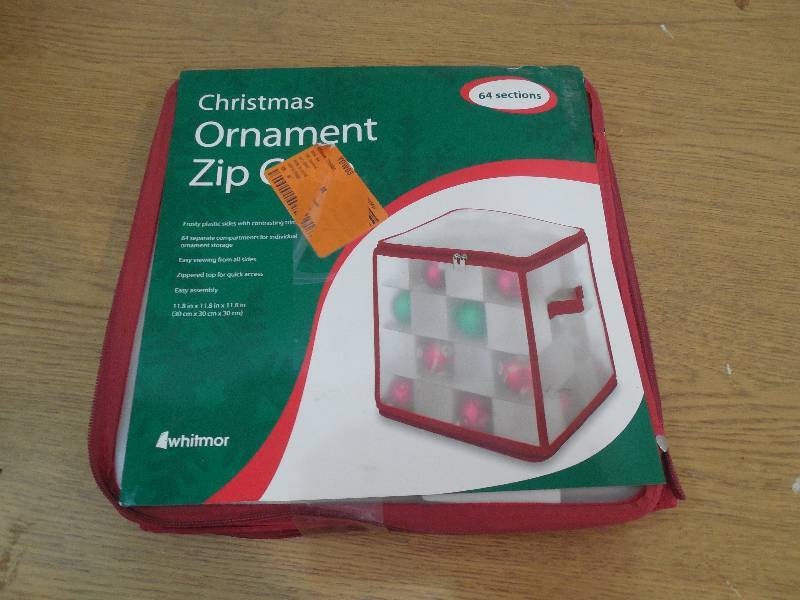 lot 25 image: Whitmor 6129-5354 Christmas Ornament Gift Cube Case, Small