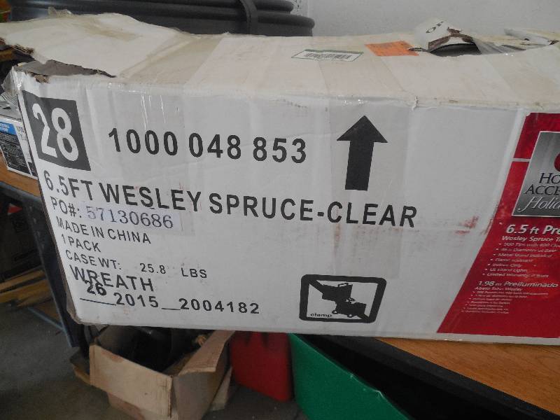 lot 3 image: 6.5 ft. Wesley Spruce Artificial Christmas Tree with 400 Clear Lights