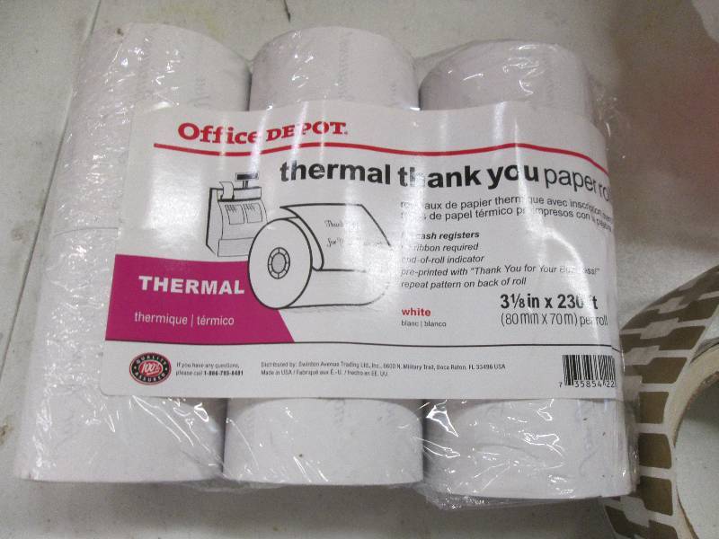 lot 37 image: 8 thermal paper rolls for cash regi...