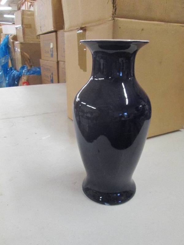 lot 43 image: 4 purple vases 1 has a piece broke ...