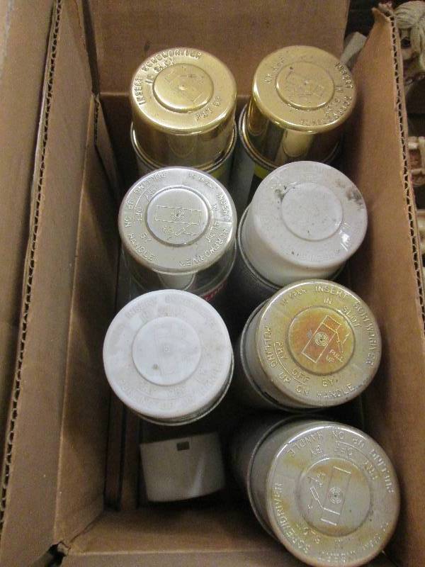 lot 80 image: paint cans, statues, ashtrays , lig...