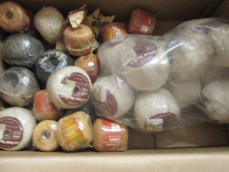 lot 93 image: box of twine and a lamp ...