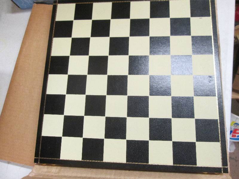 lot 96 image: 7 unused checker boards and pieces ...