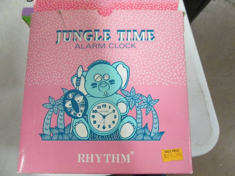 lot 105 image: 1 jungle time alarm clock, 1 box of...