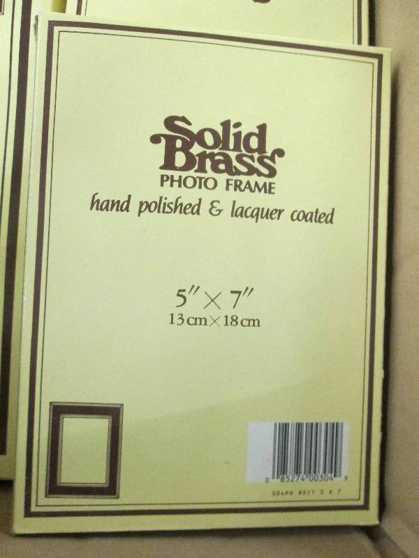lot 111 image: box of brass photo frames a bunch o...