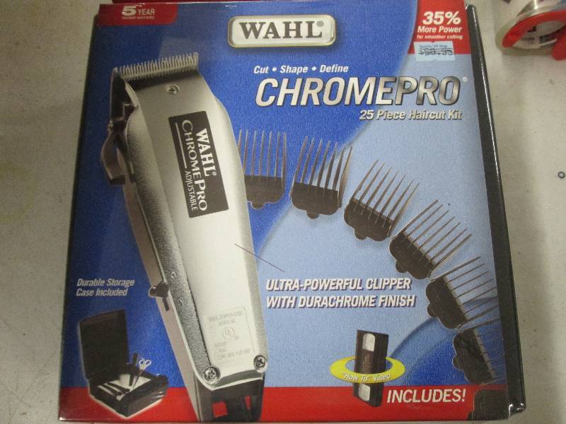 lot 144 image: wahl chromepro 25 piece haircut kit...