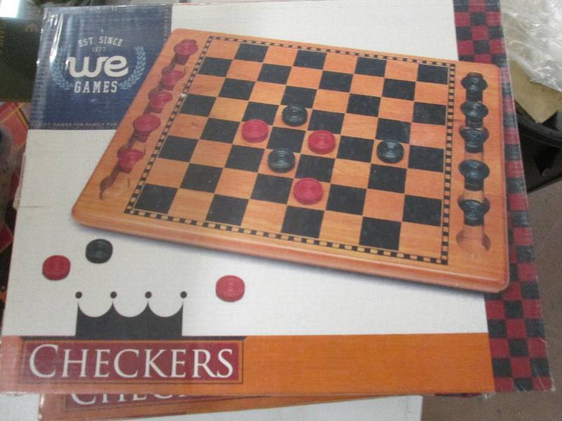 lot 152 image: 2 vintage unopened checker boards ...