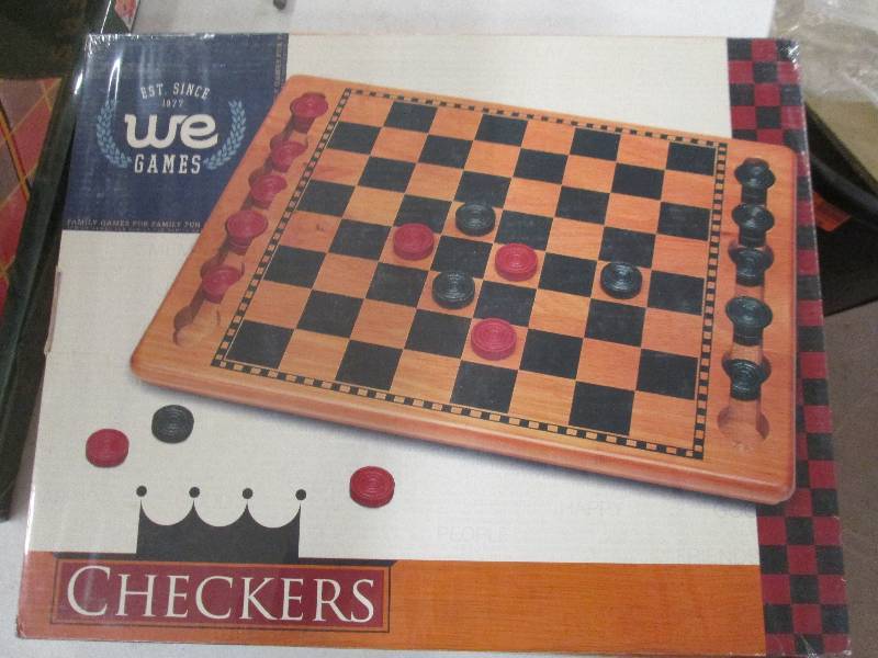 lot 153 image: 2 vintage unopened checker boards ...
