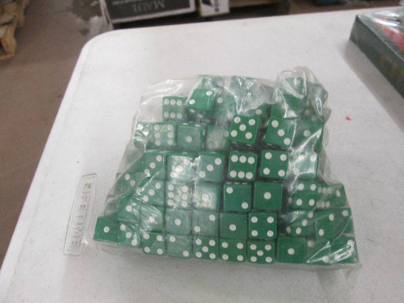 lot 155 image: 1 bag of green dice ...