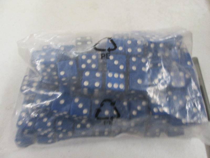 lot 156 image: 1 bag of blue dice ...