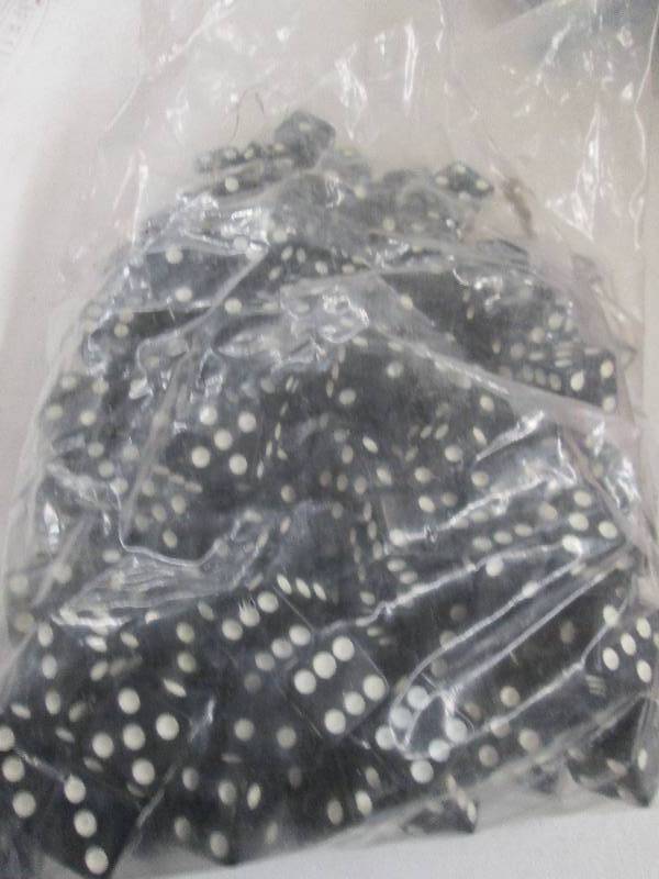 lot 159 image: 1 bag of black dice ...
