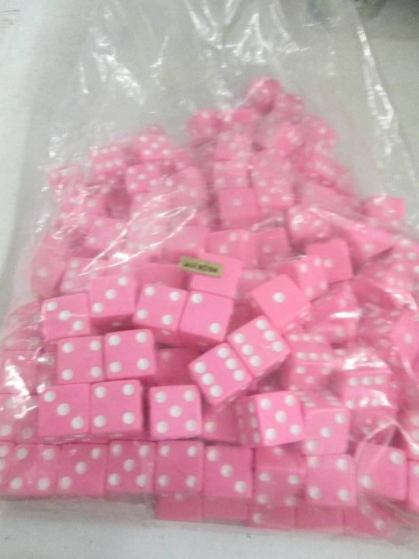 lot 161 image: 1 bag of pink dice ...