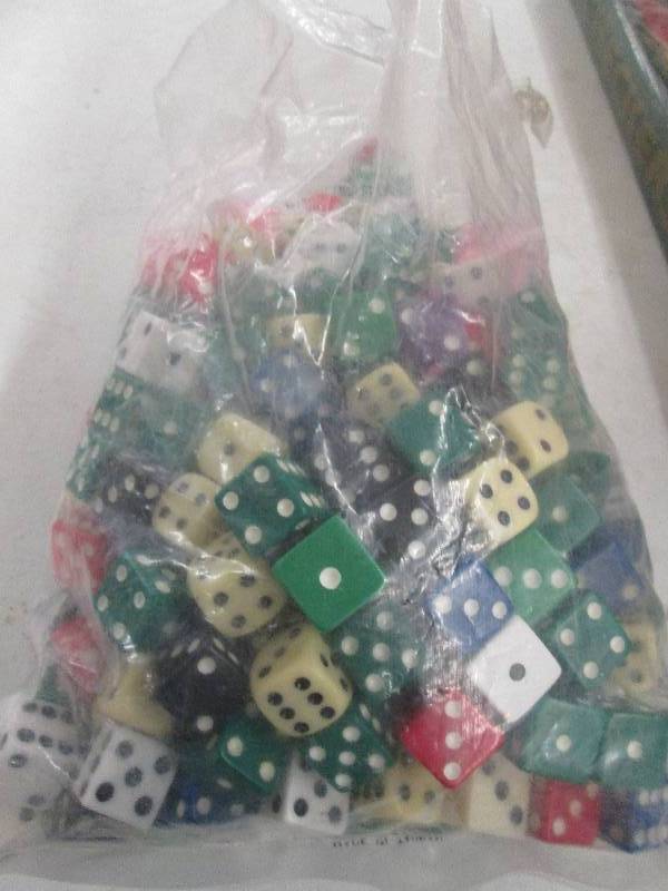 lot 162 image: 1 bag of multi color dice ...