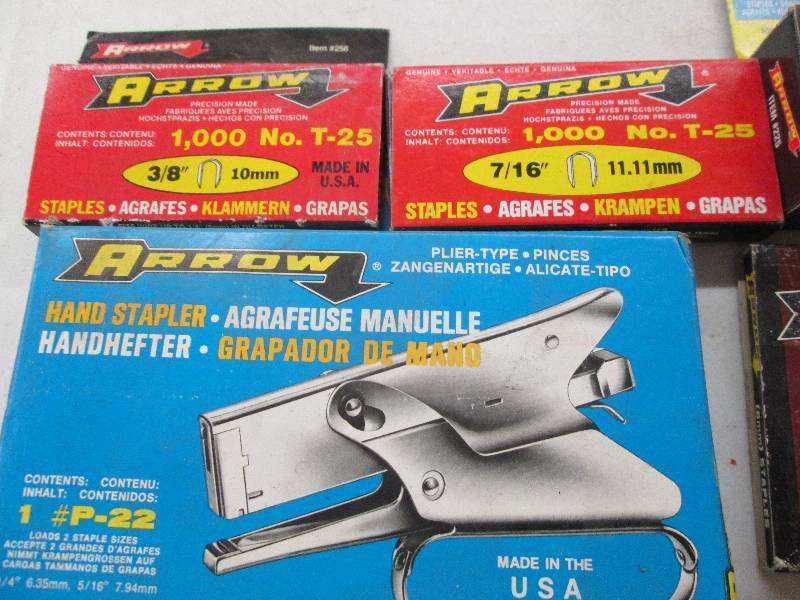 lot 201 image: arrow staples lot 2 boxes of t-25 3...
