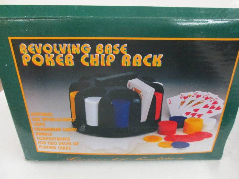 lot 251 image: revolving poker chip rack with chip...