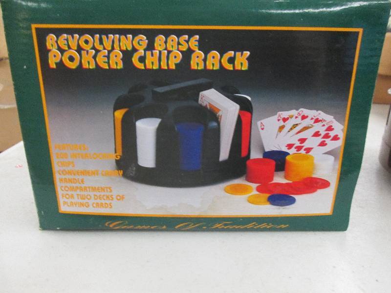 lot 256 image: revolving poker chip rack with chip...