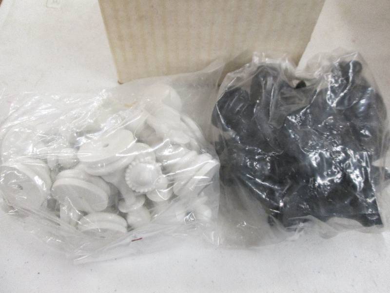 lot 271 image: box of white and black chess pieces...
