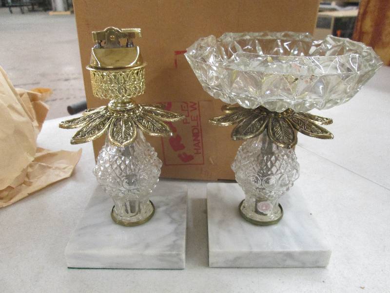 lot 286 image: lighter and glass display bowl...