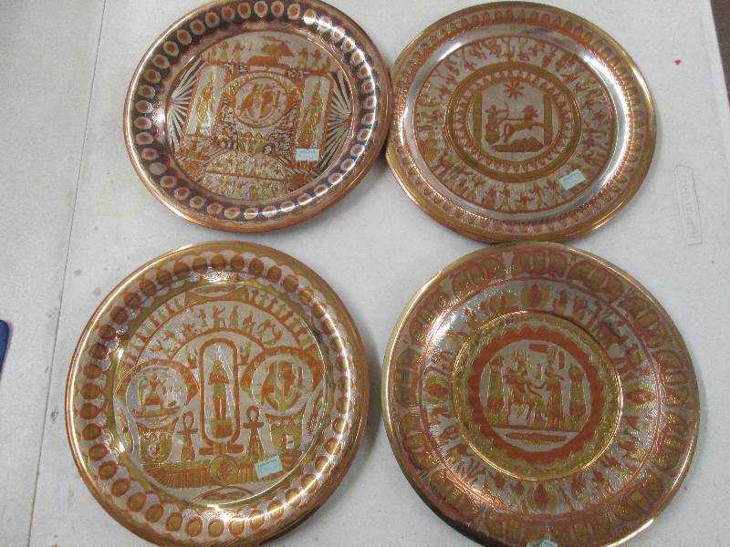 lot 357 image: 4 100% copper hand made in Egypt pl...