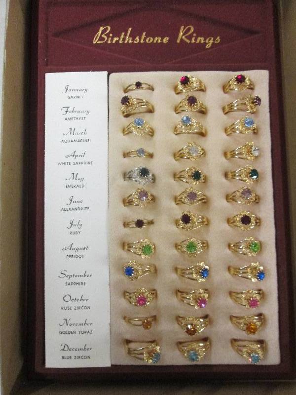 lot 387 image: birthstone rings 36 pcs...