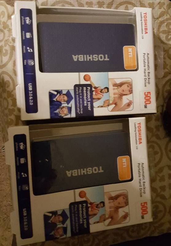 Lot of two 500GB Toshiba external hard drive