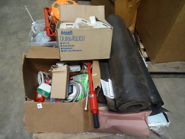 lot 24 image: Tar paper and plumbing supplies