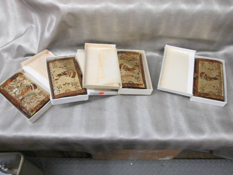 lot 20 image: Lot of 4 Made in Eqypt Leather Wall...