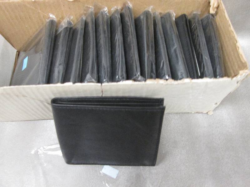 lot 50 image: Lot of 14 Black Leather Bifold Wall...
