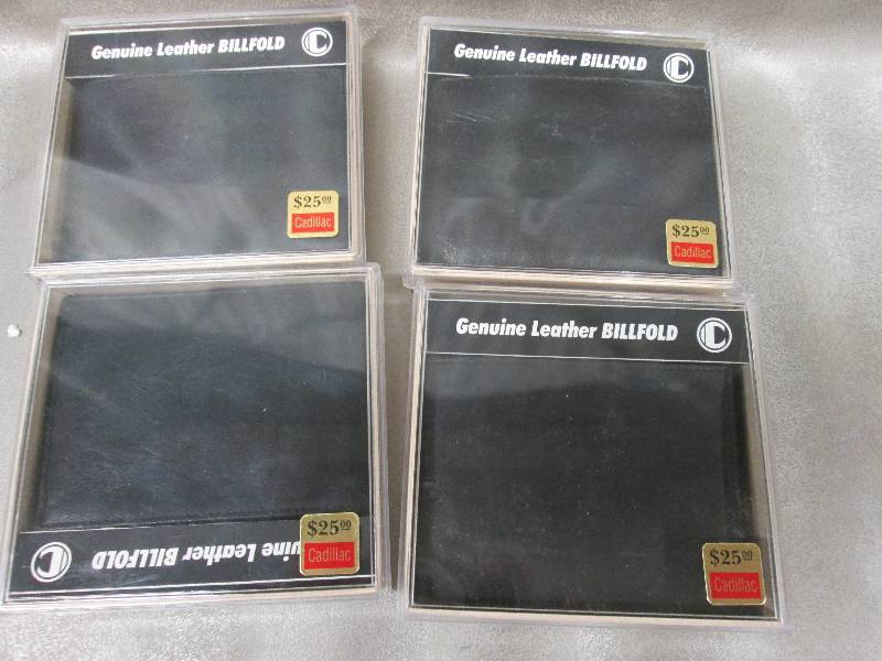 lot 60 image: Lot of 4 Black Leather Bifold Walle...