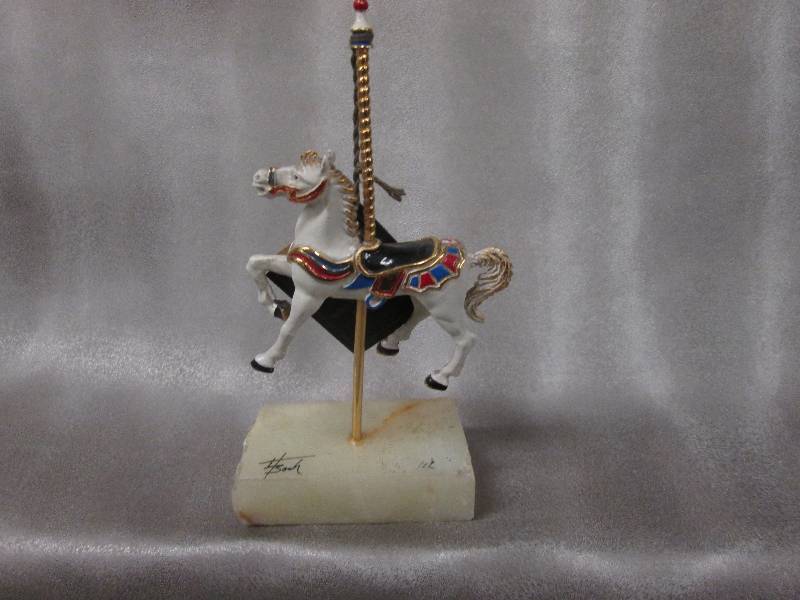lot 117 image: Carousel Horse Dcor Piece Signed ...