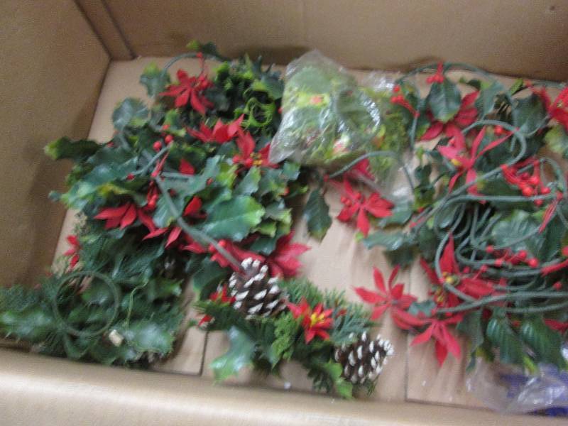 lot 130 image: Lot of Poinsettia Garland Strands &...