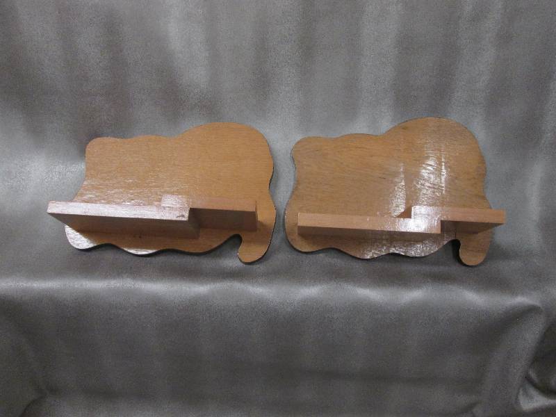 lot 177 image: Wooden Wall Shelves Set of 2...