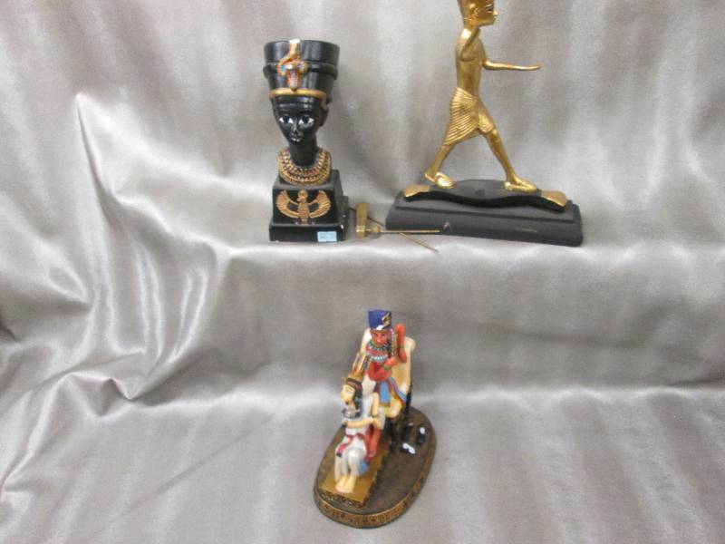 lot 258 image: Lot of 3 Egyptian Figurines- damage...